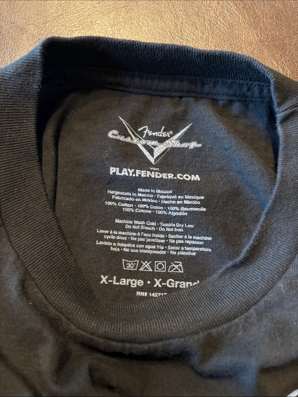 Fender Black Short Sleeve Tee with Red & Silver Logo - Picture 3 of 3